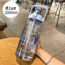 2l Pipetli Su Şişesi Büyük Kapasiteli Spor Su Şişesi Seyahat Spor Spor Blue 2000ml Blue
