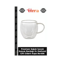 Premium Soğuk İçecek Sunum Bardağı Ev Hediyesi Çift Cidarlı Kupa Bardak Çok Renkli