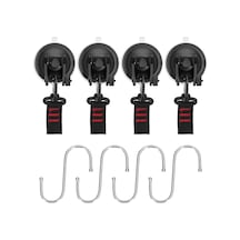 Reedark Kamp Tabanlı Araç Süspansiyonu Takımı - 4 Adet Cam Göbekli Süksiyon Feneri Ve 4 Adet S Kanca İle, Çadır Ve Battaniye Bağlama İçin Ideal Çok Renkli