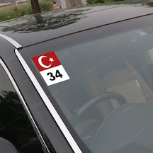 Her Şehire Plaka Sticker Türk Bayrağı Sticker Oto Stick... 11Cm X 9Cm (239615863)