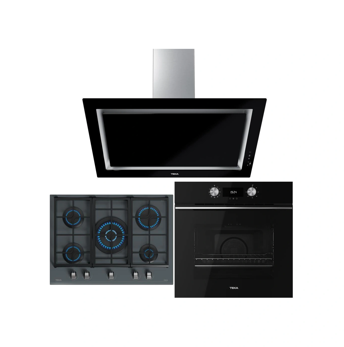 Teka Urban Serisi HLB8400 BK - GZC75330 XBC BK - DLV 98660 BK TOS Siyah Ankastre Set