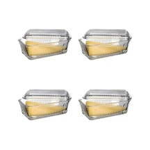 Paşabahçe Tereyağlık Kahvaltılık Cam Saklama Kabı 4'lü Set Şeffaf