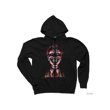 Joker The Doctor Siyah Fermuarlı Kapşonlu Sweatshirt