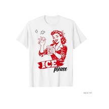 Flood Of Style Komik No Ice Lütfen Meme T-shirt Erkekler Kadınlar Için % 100% Pamuklu T Shirt Kısa Kollu Üst Beyaz