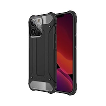 Noktaks - Apple Uyumlu iPhone   13 Pro Max - Kılıf   Çift Katman Zırh Tank Crash Military Kapak - Siyah