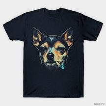 Flood Of Style Köpek Sigara İçen Sigara Komik Chihuahua T-shirt Erkekler Kadınlar Için % 100% Pamuk T Shirt Çok Renkli