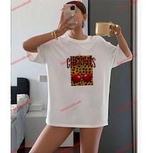 Tarzsokak Leopar Desenli Cherrıes Beyaz