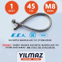 E.C.A. Batarya Bağlantı Fleksi - Hortumu. Soğuk Mavi - 45Cm . M8 Mavi