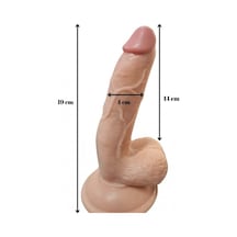 Gerçekci Titreşimli Kumandalı Realistik Vantuzlu Dildo Vibratör 19cm