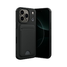 iPhone Uyumlu 17 Pro Kelvin Kartvizitli Silikon - Siyah Düz Renkli