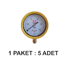 Ak Tek Manometre 0-1 Bar Yüksek Basınç Paket 5 Li