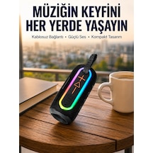 Mey İthalat Yüksek Ses Kaliteli Kablosuz Hoparlör Led Işıklı Yeni Nesil