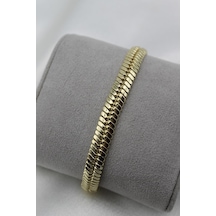 Vıp Çelik 14k Altın Kaplama İtalyan Zincir Model Bileklik - 20 Cm Unisex