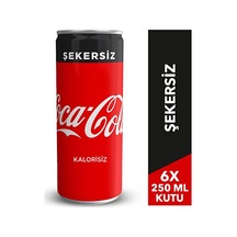 Coca Cola Şekersiz 6x250 Ml Kutu