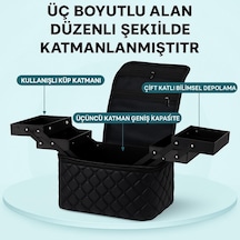 Croc Kc03 Profesyonel Siyah Katlı Makyaj Çantası Büyük Kapasiteli Makyaj, Lifting, Protez Tırnak Çantası
