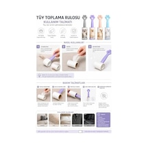 4 Lü Set Tüy Toplama Rulosu, 60 Yapraklı Güçlü Yapışkan Sticky Roller, Pati Tasarımlı Sap, Kedi Köpek Tüyü Temizleyici, Kıyafet Koltuk Halı Ve Araç İçi İçin 20 Cm