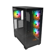 Rampage Hydra V1 Black Type-C Argb Fan + Hub E-ATX Exclusive Gaming Kasa