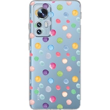 Xiaomi Mi 12 Pro İle Uyumlu 1mm Slim Fit Water Color 6 Baskılı Şeffaf Kılıf Şeffaf