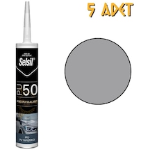 Selsil Poliüretan Mastik Yapıştırıcı Pu50 Gri 280 Ml. - 5 Adet