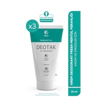 Deotak Mentol Ferahlığı 7 Güne Kadar Etkili Krem Deodorant 35 Ml X 3 Adet
