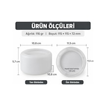 Dekoratif Yuvarlak Kapaklı Mum Kabı Silikon Kalıp Alçı, Taş Tozu, Beton Ve Çimento Uyumlu 11,5 7,2 Cm