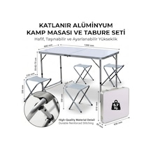 Katlanabilir Alüminyum Kamp Masası Ve 4 Lü Tabure Seti Diğer