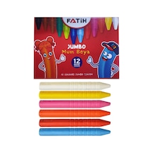 Jumbo Mum Boya 12 Li 1 Paket 12 Renk Jumbo Mumboya Elleri Kirletmeyen Yıkanabilir Silinebilir Karton Kutu