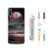 Huawei P30 Lite Kılıf Kablo Koruyuculu Red World 1836