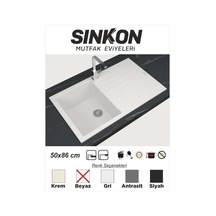 Sinkon Beyaz Granit Eviye 50 x 86 - Sg86 - Sinkon