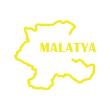 Malatya Harita Araba Sticker 17x17 Cm Sarı