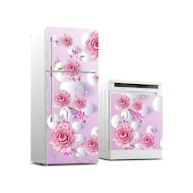 Buzdolabı Ve Bulaşık Makinası Beyaz Eşya Sticker Kaplama 3D Gül Ç (540887078)