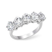 Beştaşlı Alyans 14 Ayar Beyaz Altın Yüzük 4.05 Gram