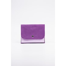 Fabric Craft Bag Kadın Cüzdanı Kumaş, Çıtçıt Kapamalı Mor