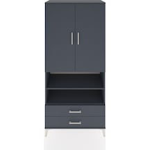 Hyperion Dolap 5 Raflı Tek Çekmeceli 2 Kapaklı 88x44x195 Antrasit-antrasit Antrasit