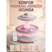 350 Ml Ufo Tasarımlı Ultrasonik Hava Nemlendirici Yağmur Efektli Gece Lambası Çok Renkli