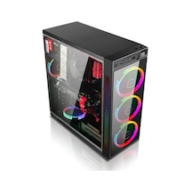 Atx Powerboost Vk-C12B Tempered Glass Rgb Fan Siyah Kasa Psu Yok