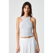 ETHIQUET JROKSY Kadın Slim Halter Yaka Kolsuz Grimelanj Atlet