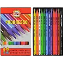 Koh-i Noor Progresso Ağaçsız Boya Kalemi 12 Renk Koh-i Noor Progresso Ağaçsız Boya Kalemi 12 Renk