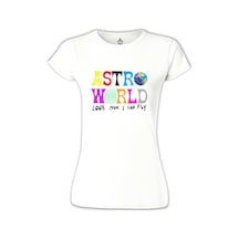 Travis Scott - Astro World Beyaz Kadın Tshirt 001