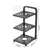 Pazly Şık 3 Katmanlı Çelik Pot Rafı - Mutfak Eşyası Organizatörü, Plakalar Ve Su Isıtıcılar İçin Çok Renkli Çok Renkli