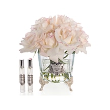 Pirinç Ayaklı Cam Silver 13 Gül Luxury Home Perfume Rose