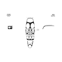 Ford Fiesta Torpido Kaplama 2005-2010 10 Parça Siyah Karbon