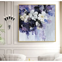 Çiçek Soyut El Yapımı Yağlı Boya Tablo 85x86cm
