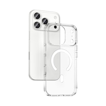 iPhone Uyumlu 17 Pro Kılıf M-safe Şarj Özellikli Kamera Korumalı Effx Kripto Kapak - Şeffaf Şeffaf