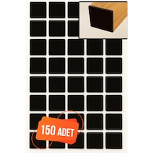 Yapışkanlı Mobilya Masa Sandalye Parke Zemin Ayak Koruyucu Kaydırmaz Keçesi 20 Mm Siyah 150 Adet Diğer