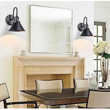 Rsylight Retro Siyah Metal Modern Dekoratif Rustik Aplik Siyah
