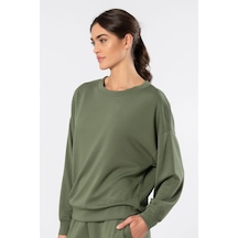 Türen Kadin Bisiklet Yaka Sweatshirt 3613/yeşil Yeşil