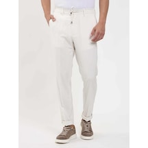 Dufy Bej Erkek Slim Fit Çizgili Pantolon - 104915-bej Bej