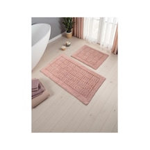 Buççin Online Mağaza Nyraa Pamuklu Banyo Paspas Takımı 60x100 50x60 Pembe+ Pamuk Polyester Pembe Çok Renkli