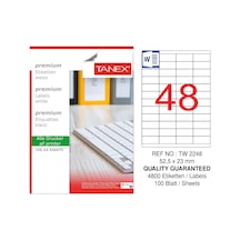 Tanex Tw-2248 52.5X23 MM Laser Etiket 100 Ad.